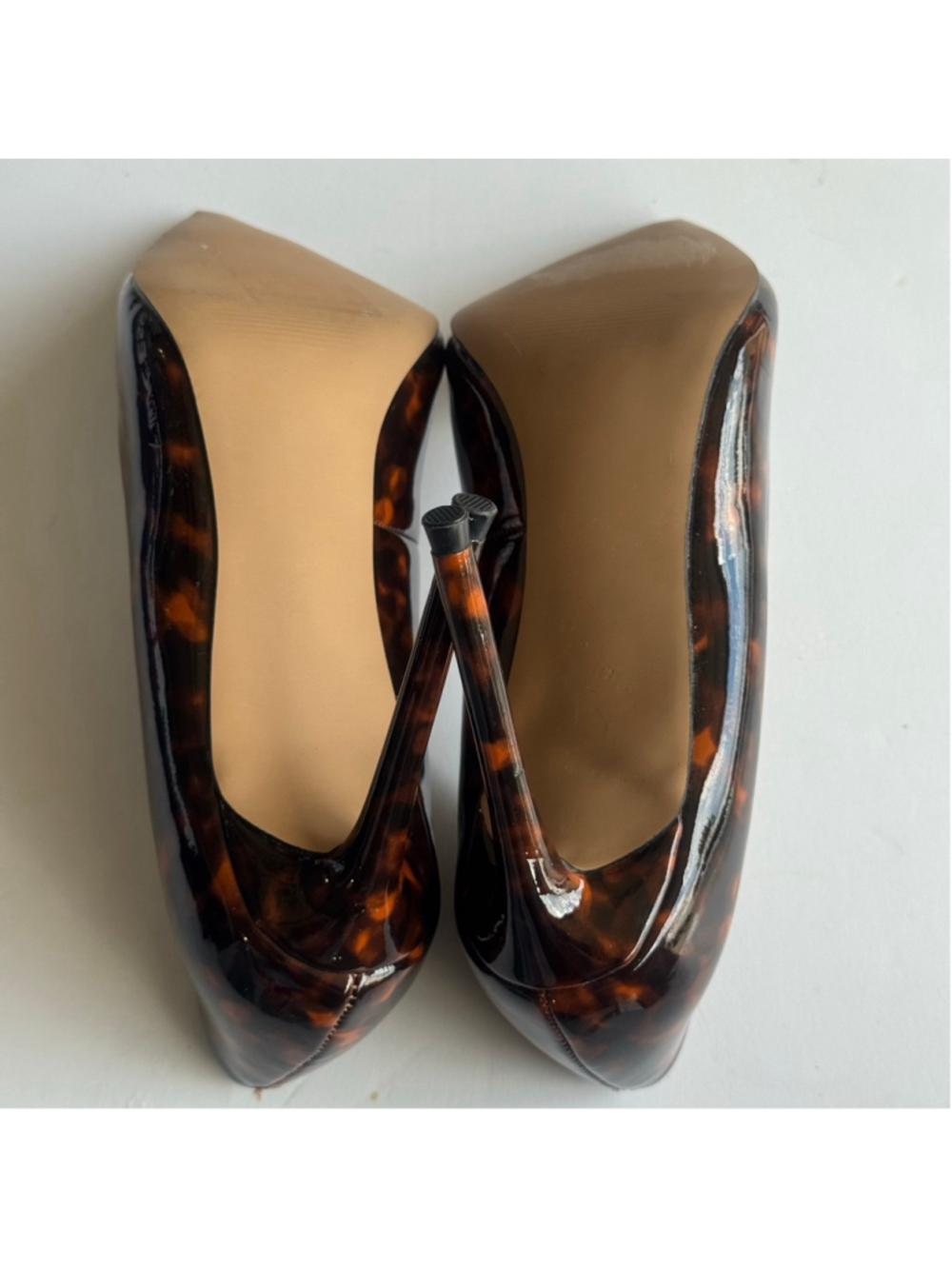 Steve Madden Valanal Tortoiseshell Patent Pointed Toe D’Orsay Stiletto Heels 5.5 - Picture 10 of 11